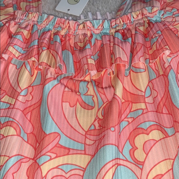 NWT PEEK Orange & Blue Ribbed Babydoll Top 2T Retro Design - Picture 2 of 9